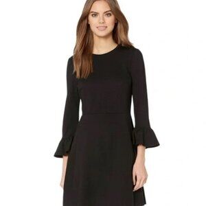 Kate Spade Broome Street Black Bell Sleeve Fit and Flare Dress Size XXS